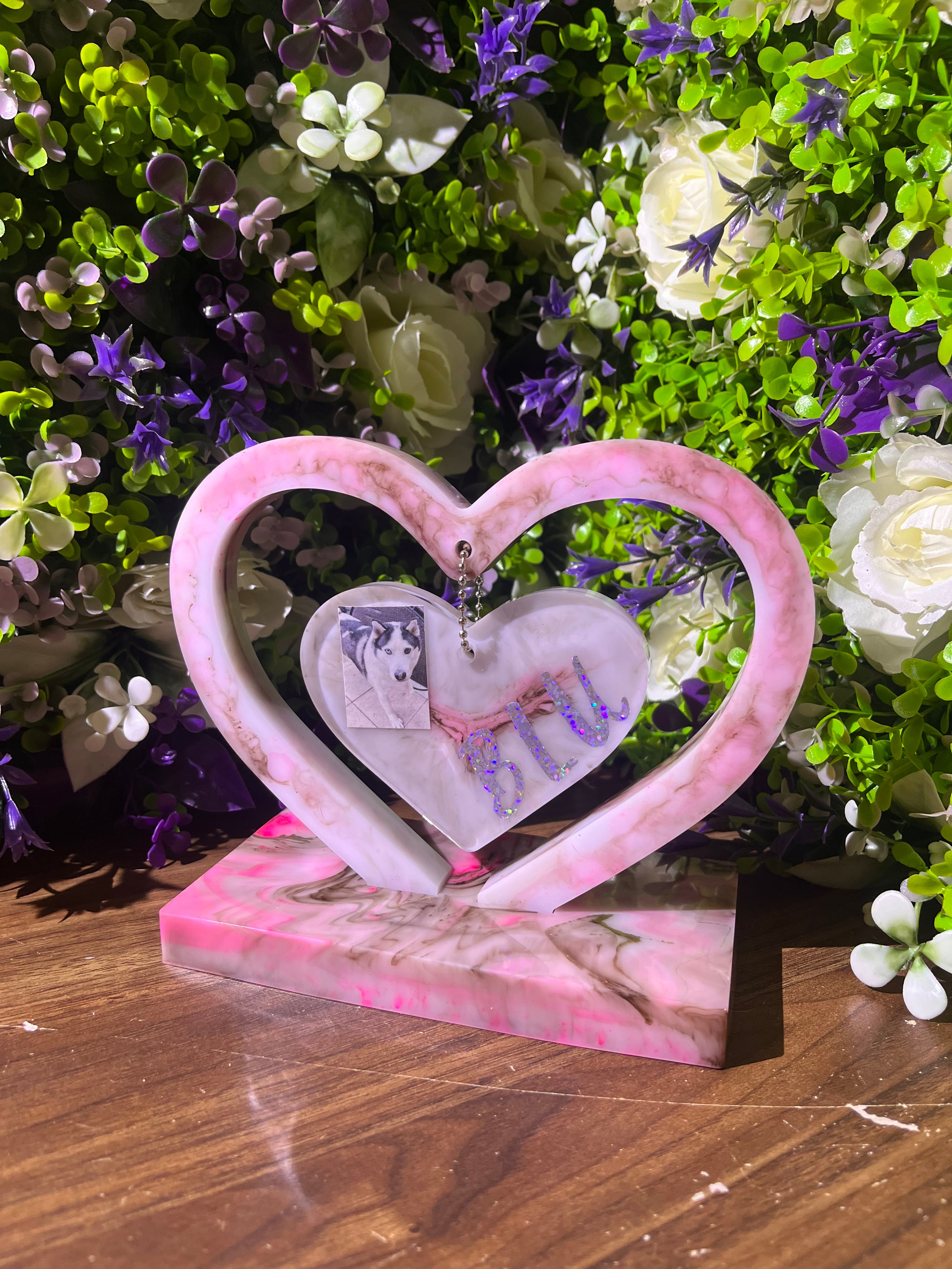 Personalised Heart Photo Block