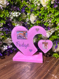 Personalised Double Heart Photo Block