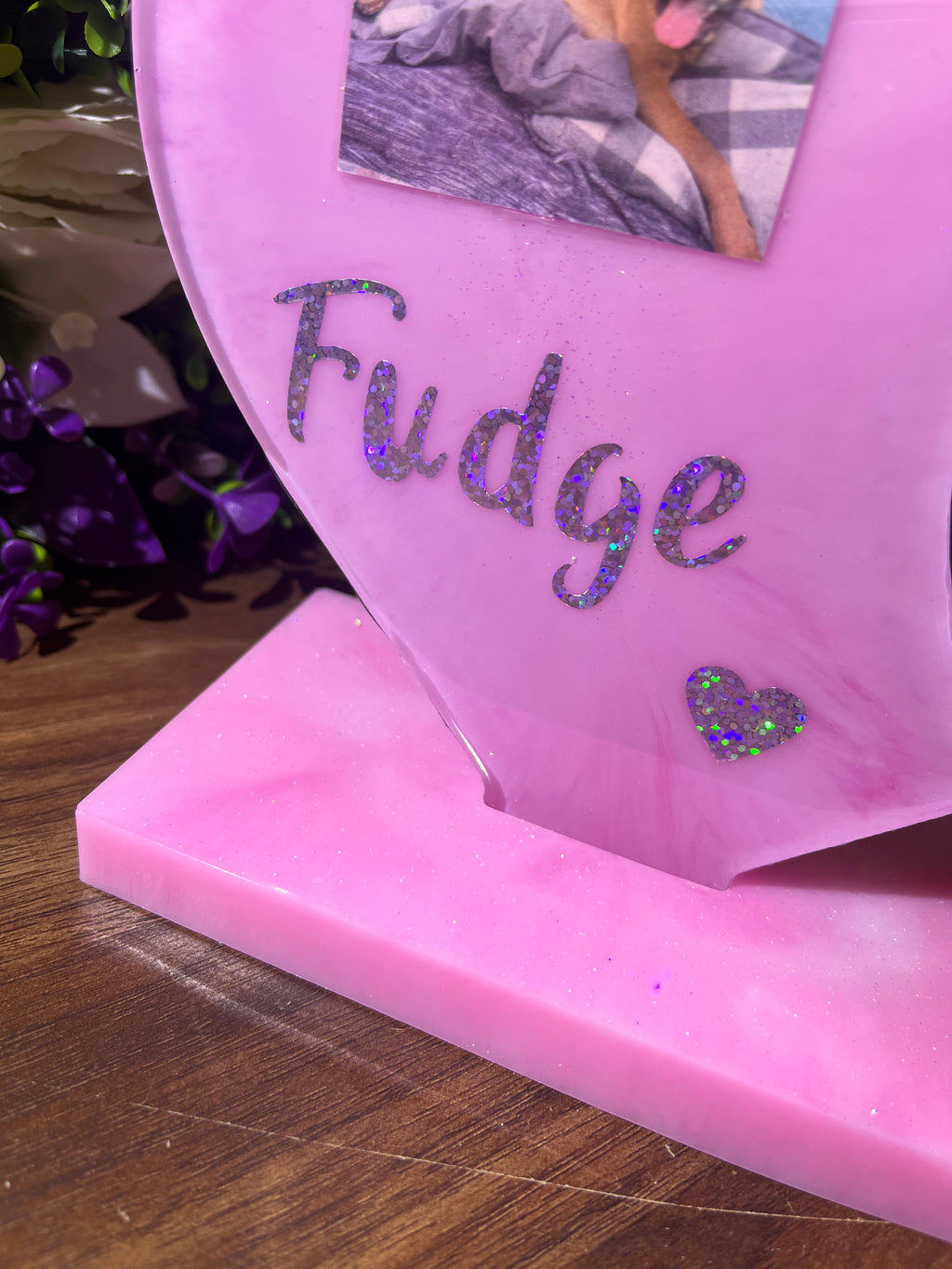 Personalised Double Heart Photo Block